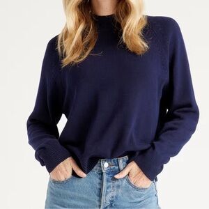 Quince Organic Cotton Mock Neck Sweater